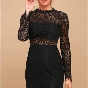 Lulus Black Lace Dress NWT